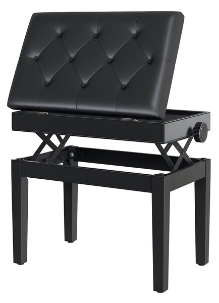 HOMCOM Klavírní lavice s úložným prostorem a výškově nastavitelnou houpačkou 54,5 x 33 x 48-58 cm | Aosom