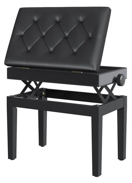 HOMCOM Klavírní lavice s úložným prostorem a výškově nastavitelnou houpačkou 54,5 x 33 x 48-58 cm | Aosom