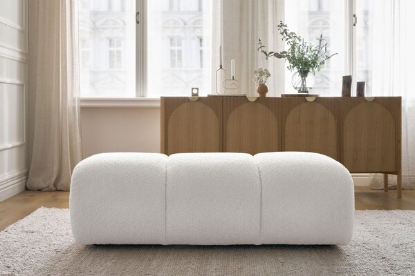 -25 % Dny MOMENTI– Bobochic Paris Bílá bouclé podnožka Pamira 124 x 60 cm