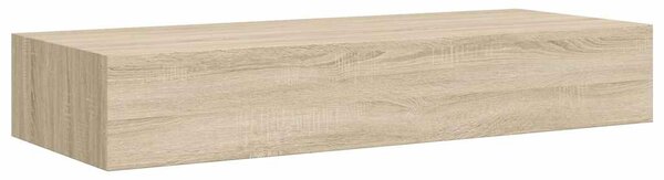 Nástěnné police se zásuvkou 2 ks dub 60 x 23,5 x 10 cm MDF 330262
