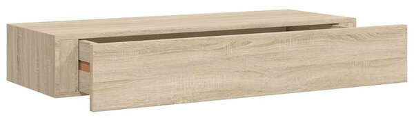 Nástěnné police se zásuvkou 2 ks dub 60 x 23,5 x 10 cm MDF 330262