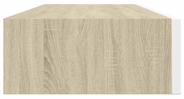 Nástěnná zásuvková police dubová a bílá 60 x 23,5 x 10 cm MDF 330263