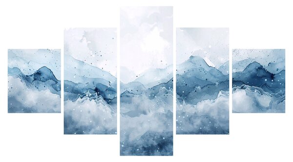 Obraz - Mraky a vlny, akvarel (125x70 cm)