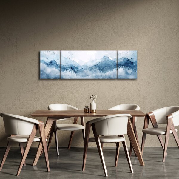 Obraz - Mraky a vlny, akvarel (170x50 cm)