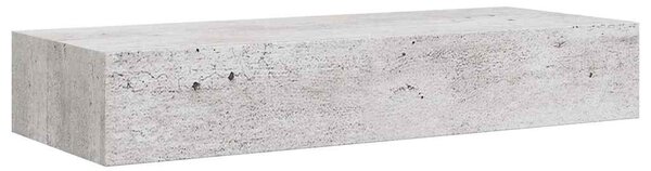 Nástěnné police se zásuvkou 2 ks betonově šedé 60x23,5x10cm MDF 330266