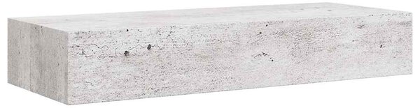 Nástěnná police se zásuvkou betonově šedá 60 x 23,5 x 10 cm MDF 330265