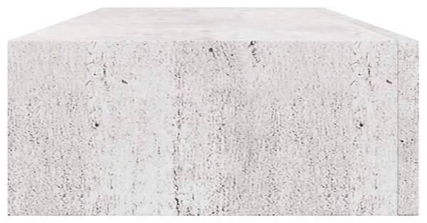 Nástěnná police se zásuvkou betonově šedá 60 x 23,5 x 10 cm MDF 330265