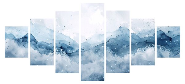 Obraz - Mraky a vlny, akvarel (210x100 cm)