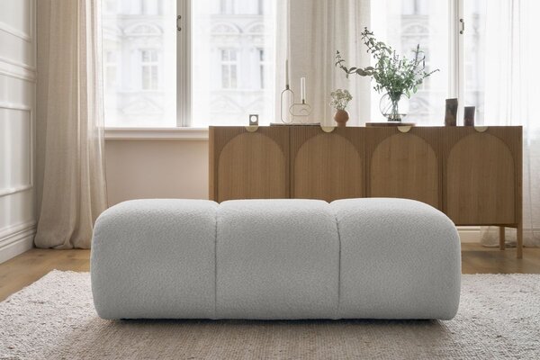 -25 % Dny MOMENTI– Bobochic Paris Světle šedá bouclé podnožka Pamira 124 x 60 cm
