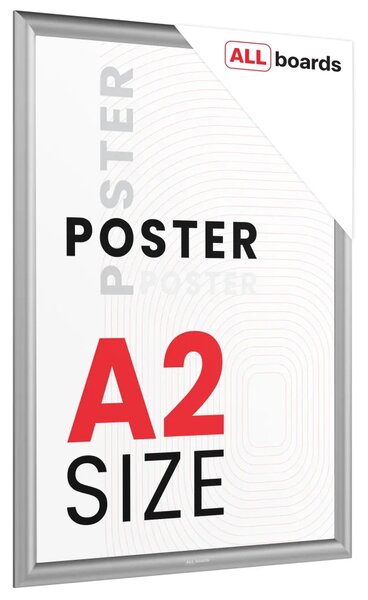 Plakátový rám A2 – zavírací stříbrný Klip rám, FRAME_A2S