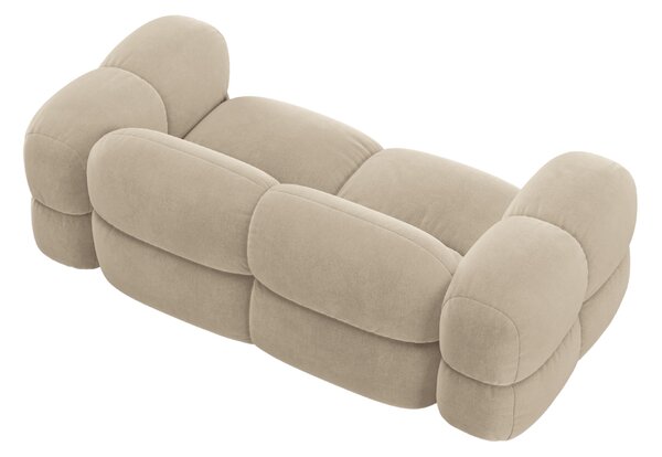-25 % Dny MOMENTI– Cosmopolitan Design Světle béžová sametová trojmístná pohovka Loretto 210 cm