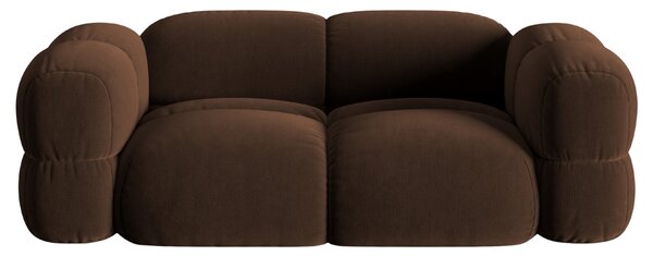 -25 % Dny MOMENTI– Cosmopolitan Design Hnědá sametová trojmístná pohovka Loretto 210 cm
