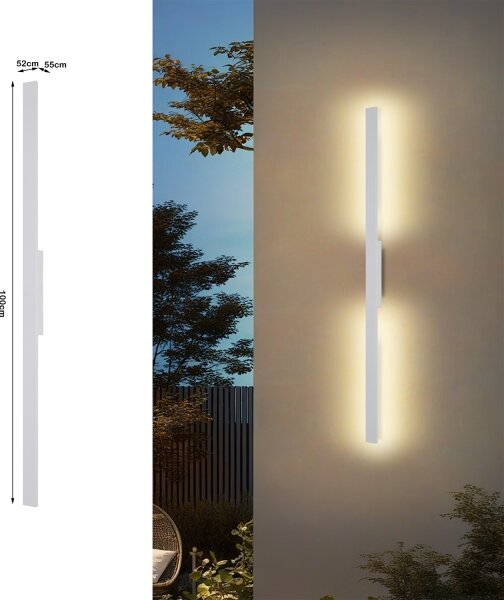 Brilagi - LED Venk. nást. svít. LUNA LED/24W/230V 3000K IP65 100 cm bílá CRI 90