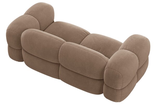 -25 % Dny MOMENTI– Cosmopolitan Design Tmavě béžová sametová trojmístná pohovka Loretto 210 cm
