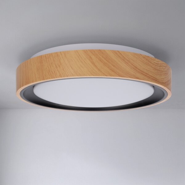 Brilagi - LED Stropní svítidlo FLOCO LED/24W/230V pr. 30 cm dřevo/černá