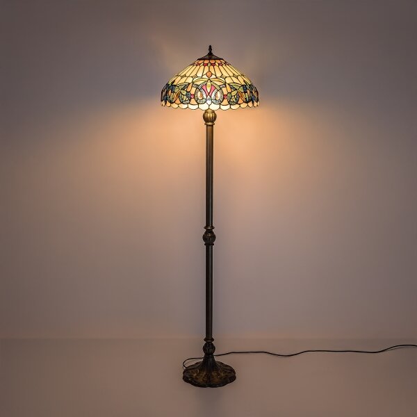 Brilagi - Tiffany vitrážová stojací lampa LUISA 2xE27/60W/230V