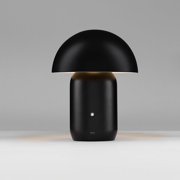 Nova Luce Černá kovová nabíjecí stolní LED lampa Pois