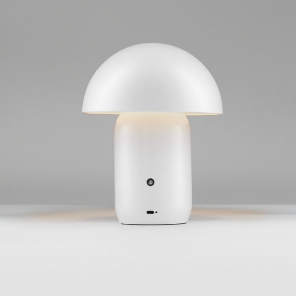 Nova Luce Bílá kovová nabíjecí stolní LED lampa Pois