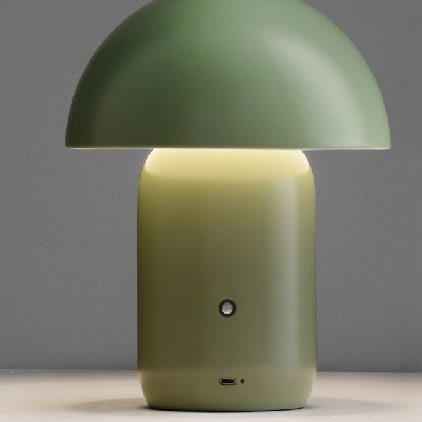 Nova Luce Zelená kovová nabíjecí stolní LED lampa Pois