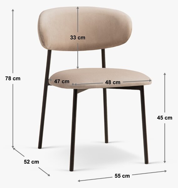 Micadoni Světle růžová bouclé jídelní židle Nina