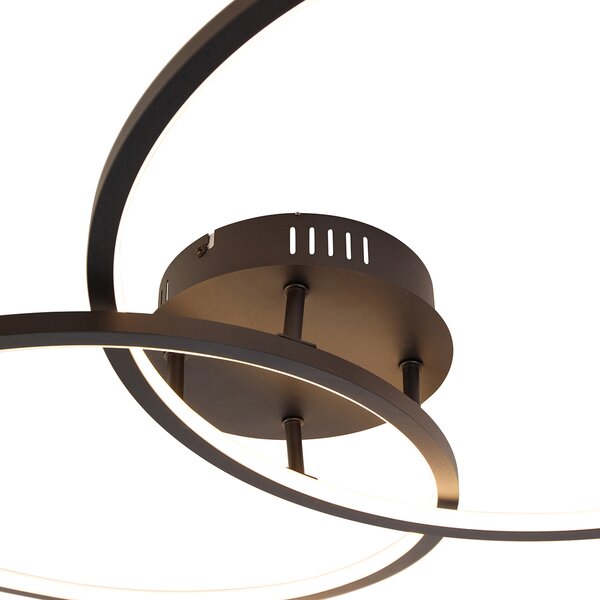 Stropní lampa černá 78 cm vč. LED 3-stupňový stmívač - Rowin