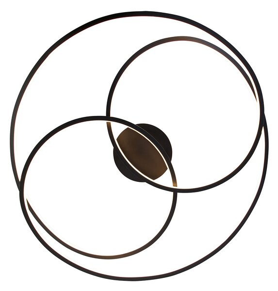 Stropní lampa černá 78 cm vč. LED 3-stupňový stmívač - Rowin