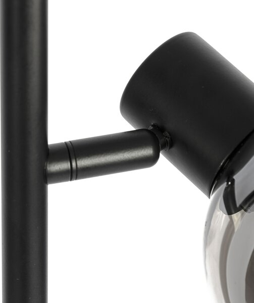 Chytrá stojací lampa černá s kouřovým sklem vč. 3 Wifi P45 - Vidro