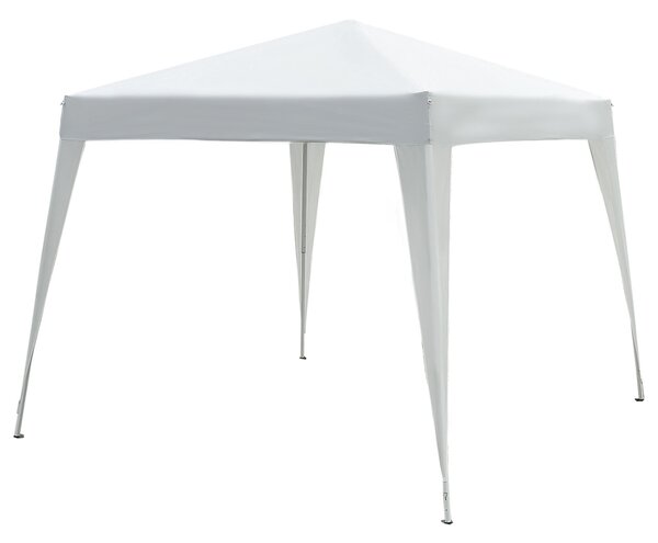 Skládací pavilon Outsunny 2.4x2.4m s UV ochranou, párty stan včetně nosného vaku do zahrady a na balkon, bílý | Aosom