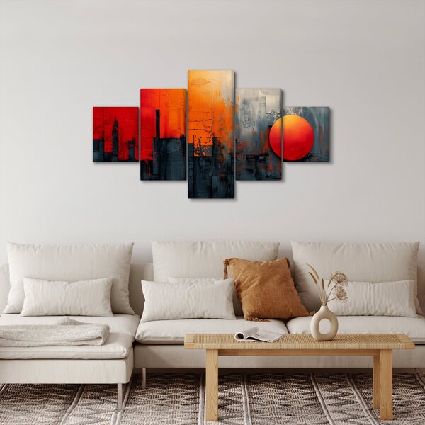 Obraz - Abstraktní malba města (125x70 cm)