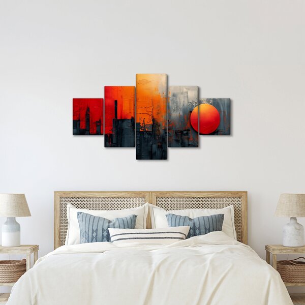 Obraz - Abstraktní malba města (125x70 cm)