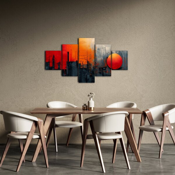 Obraz - Abstraktní malba města (125x70 cm)