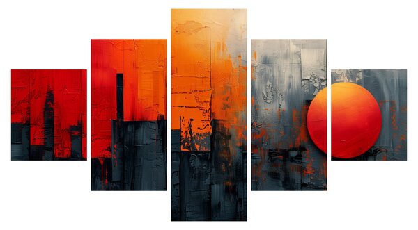 Obraz - Abstraktní malba města (125x70 cm)