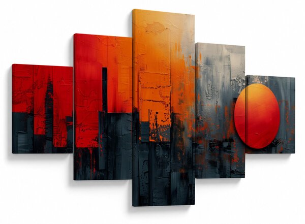 Obraz - Abstraktní malba města (125x70 cm)