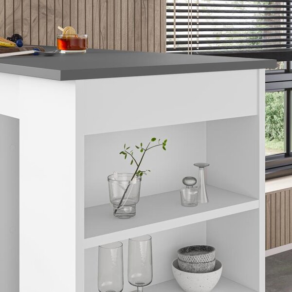 Barový stůl Houseland Swallow antracitově šedý/bílý