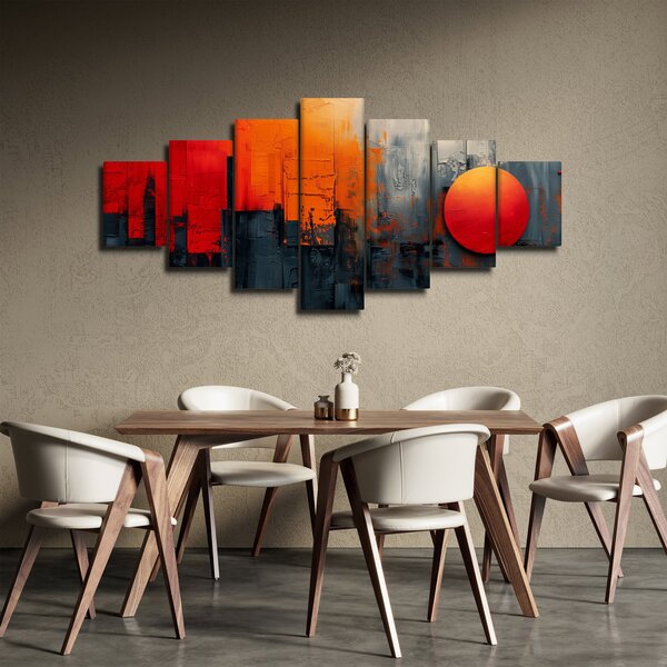 Obraz - Abstraktní malba města (210x100 cm)