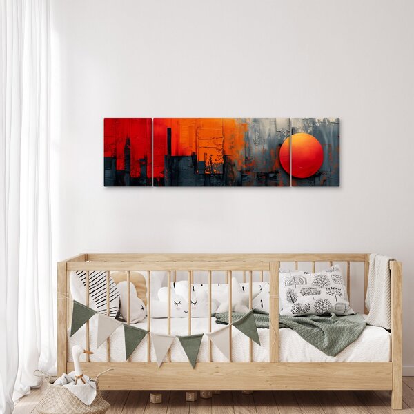 Obraz - Abstraktní malba města (170x50 cm)