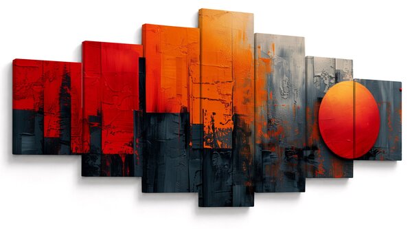 Obraz - Abstraktní malba města (210x100 cm)