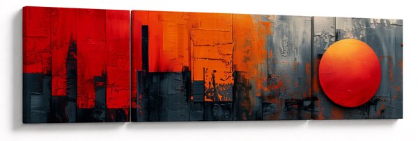 Obraz - Abstraktní malba města (170x50 cm)