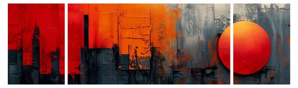 Obraz - Abstraktní malba města (170x50 cm)