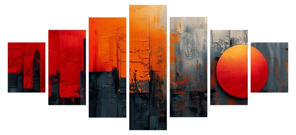 Obraz - Abstraktní malba města (210x100 cm)