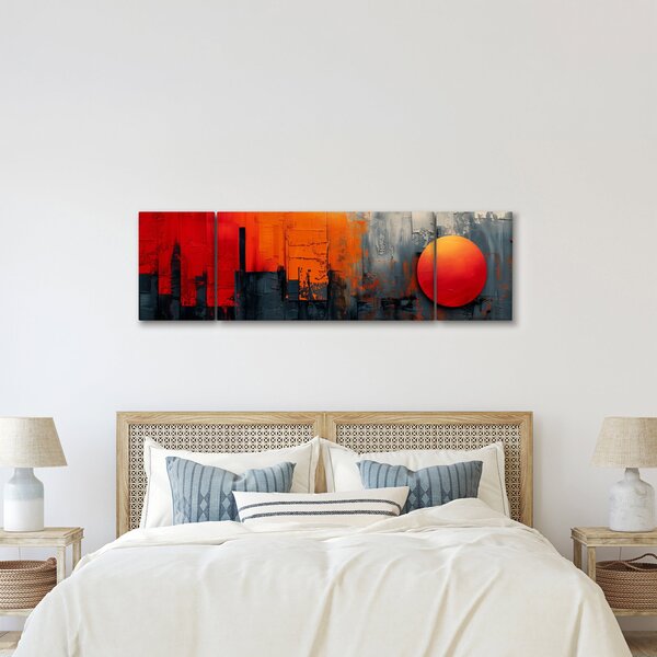 Obraz - Abstraktní malba města (170x50 cm)
