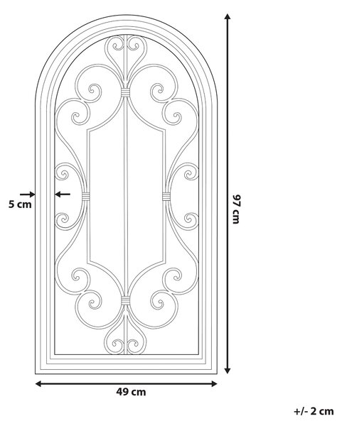 Zrcadlo CAMPEL 49 cm 97 cm Kov Krémově bílá