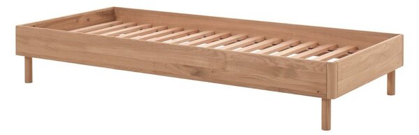 Jednolůžková postel z dubového dřeva bez čela s roštem 90x200 cm v přírodní barvě Forrest – Vipack