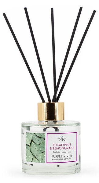 Purple River Vonné tyčinky Difuzér Eucalyptus & Lemongrass - 100ml