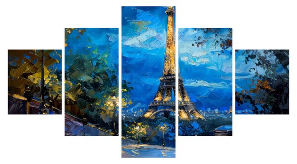Obraz - Olejomalba Eiffelovy věže (125x70 cm)