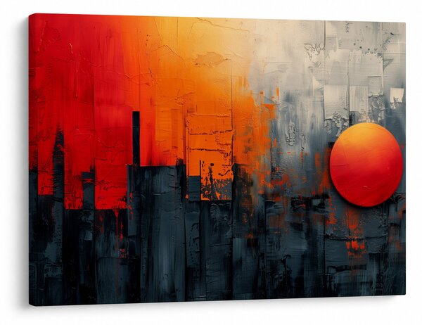 Obraz - Abstraktní malba města (70x50 cm)