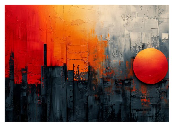 Obraz - Abstraktní malba města (70x50 cm)