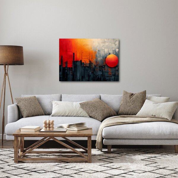 Obraz - Abstraktní malba města (70x50 cm)