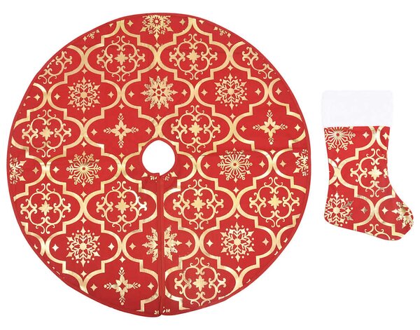 Luxusní vánoční sukně s ponožkou červená 122 cm látková 330276