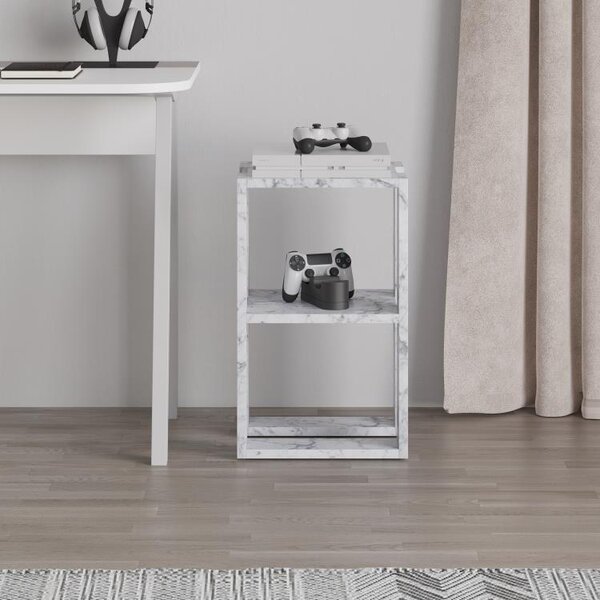 Noční stolek Houseland Lonie mramor Carrara